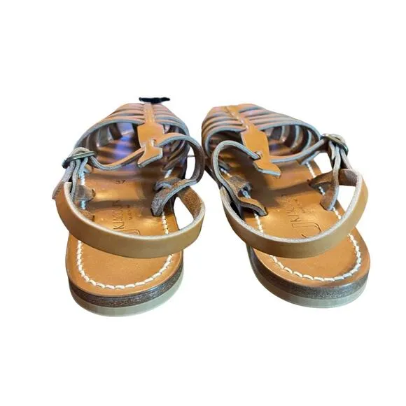 K Jacques St Tropez Adrian Leather Fisherman Sandals Natural NEW Size EU 37/US 6