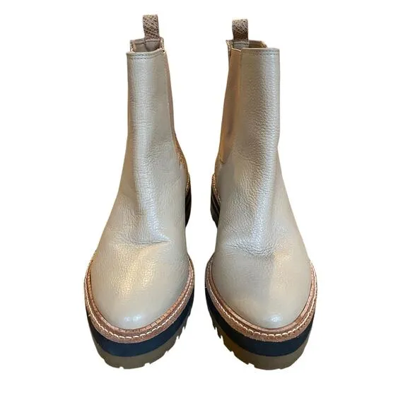 KAANAS Beige Leather Chelsea Boots size 7