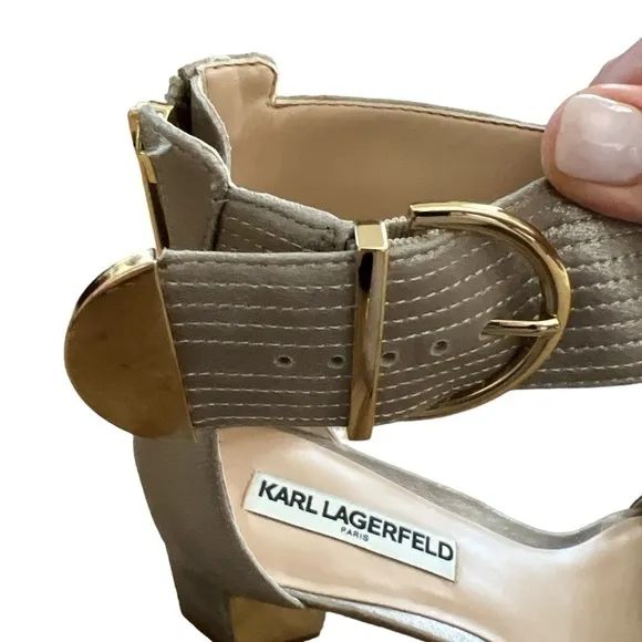Karl Lagerfeld Haila Gold Metallic Sandals