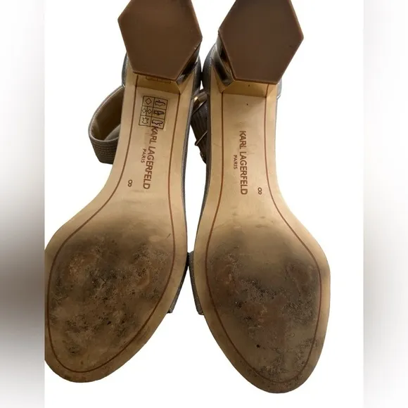 Karl Lagerfeld Haila Gold Metallic Sandals