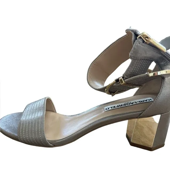 Karl Lagerfeld Haila Gold Metallic Sandals