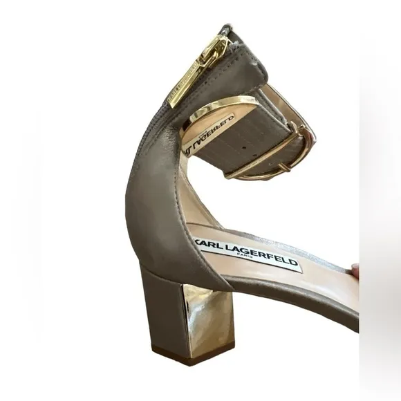 Karl Lagerfeld Haila Gold Metallic Sandals