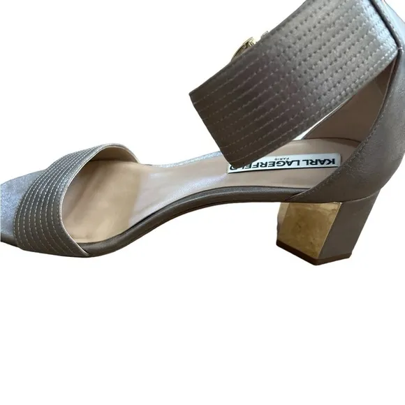 Karl Lagerfeld Haila Gold Metallic Sandals