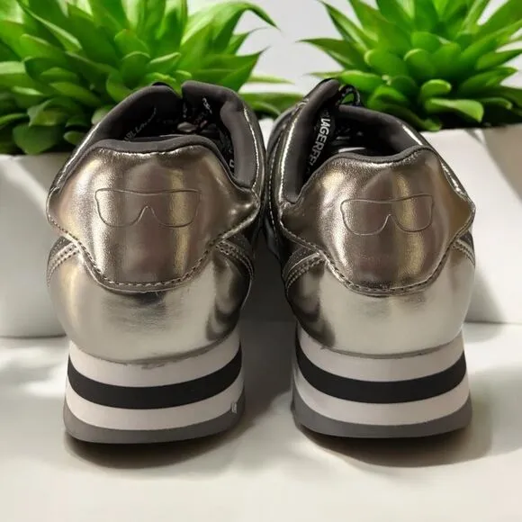 Karl Lagerfeld Paris Meade Low Top Logo Platform Sneakers NWOB Size 9B