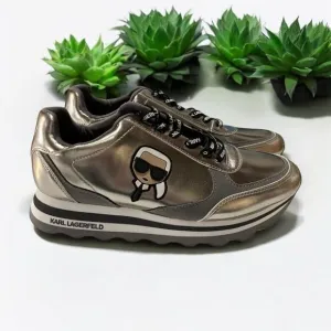 Karl Lagerfeld Paris Meade Low Top Logo Platform Sneakers NWOB Size 9B
