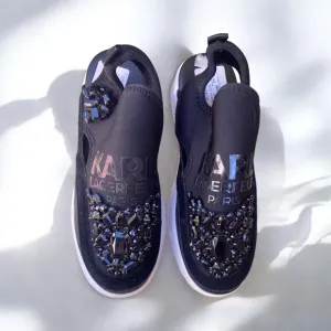 Karl Lagerfeld Paris Mika Crystal Platform Sneaker Sz 10