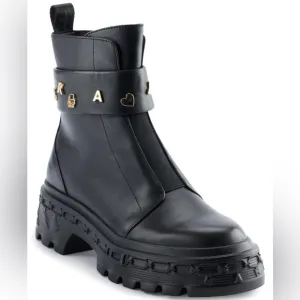 Karl Lagerfeld Paris Women's Black Latisha Lug Boots- Size 7