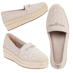 KARL LAGERFELD PARIS Women's Desta Slip-On Espadrille Platform Flats in Size 9.5