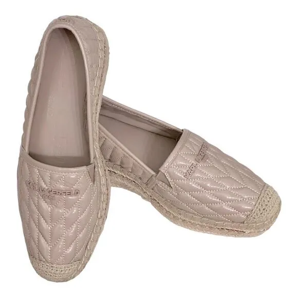 KARL LAGERFELD PARIS Women's Desta Slip-On Espadrille Platform Flats in Size 9.5