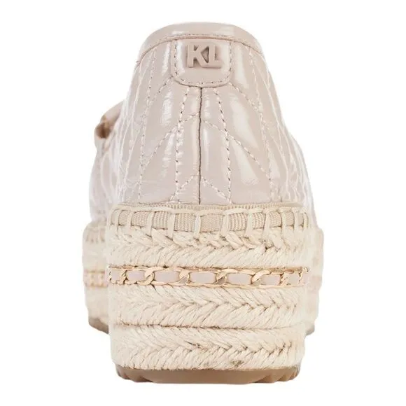 KARL LAGERFELD PARIS Women's Desta Slip-On Espadrille Platform Flats in Size 9.5