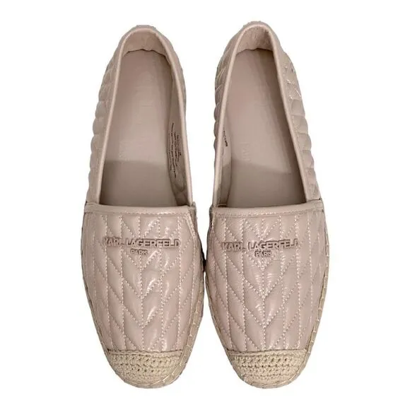 KARL LAGERFELD PARIS Women's Desta Slip-On Espadrille Platform Flats in Size 9.5