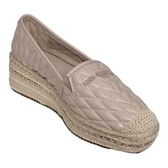 KARL LAGERFELD PARIS Women's Desta Slip-On Espadrille Platform Flats in Size 9.5