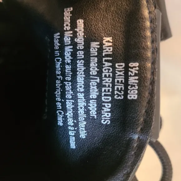 Karl Lagerfeld Paris Women’s Dixie Logo Patch Embelishment Combat Boots Sz 8.5