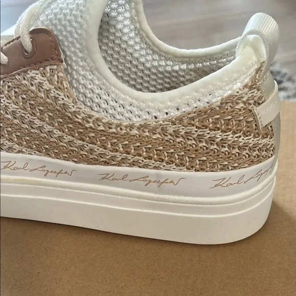 KARL LAGERFELD WOMEN’S CROCHET WOVEN SNEAKERS - LIKE NEW