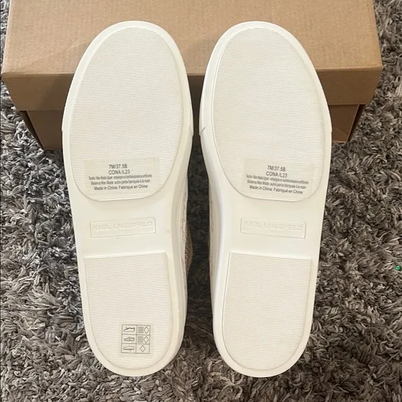 KARL LAGERFELD WOMEN’S CROCHET WOVEN SNEAKERS - LIKE NEW