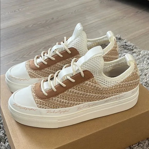KARL LAGERFELD WOMEN’S CROCHET WOVEN SNEAKERS - LIKE NEW