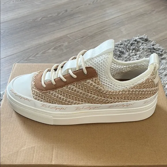 KARL LAGERFELD WOMEN’S CROCHET WOVEN SNEAKERS - LIKE NEW