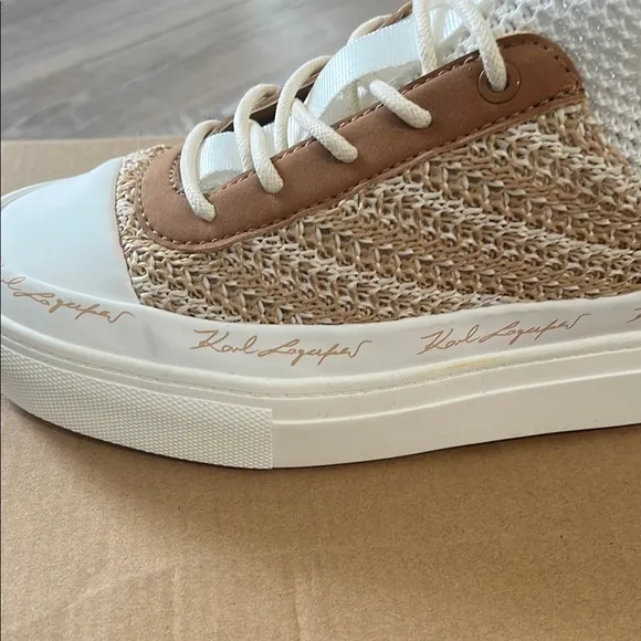 KARL LAGERFELD WOMEN’S CROCHET WOVEN SNEAKERS - LIKE NEW