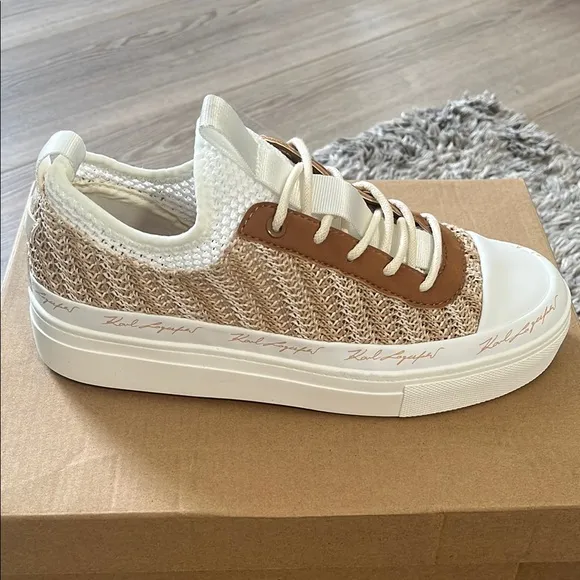 KARL LAGERFELD WOMEN’S CROCHET WOVEN SNEAKERS - LIKE NEW