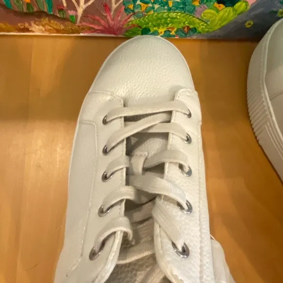 Karl Lagerfield Paris Leather Platform Sneakers, Verio, Cream, Women's Size 11