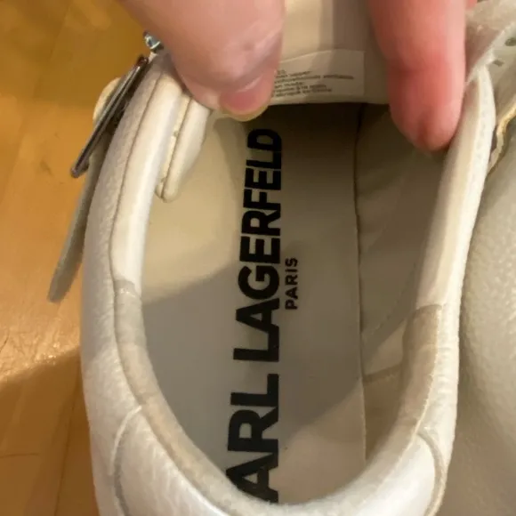 Karl Lagerfield Paris Leather Platform Sneakers, Verio, Cream, Women's Size 11