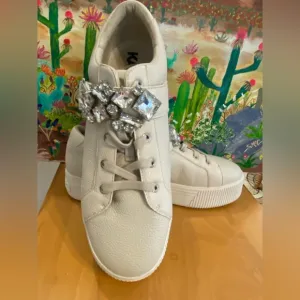 Karl Lagerfield Paris Leather Platform Sneakers, Verio, Cream, Women's Size 11