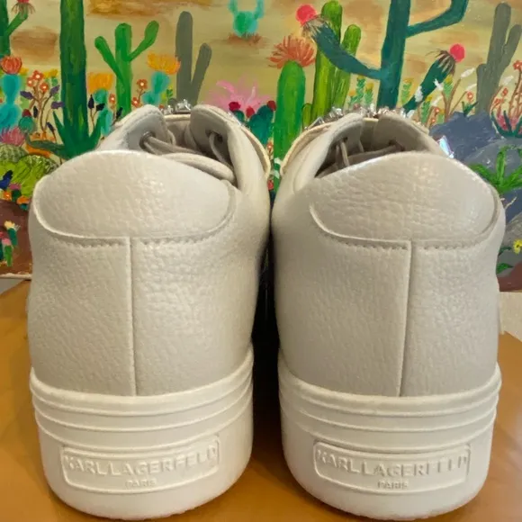 Karl Lagerfield Paris Leather Platform Sneakers, Verio, Cream, Women's Size 11