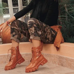 Kashia Combat boot Tan color