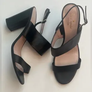 Kate Spade Black Leather Women's Sandals, Size 9