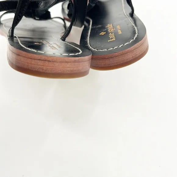 Kate Spade Caryl Black Sandals Roses Rosettes Black size 8