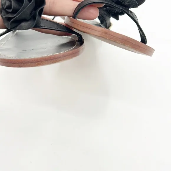 Kate Spade Caryl Black Sandals Roses Rosettes Black size 8