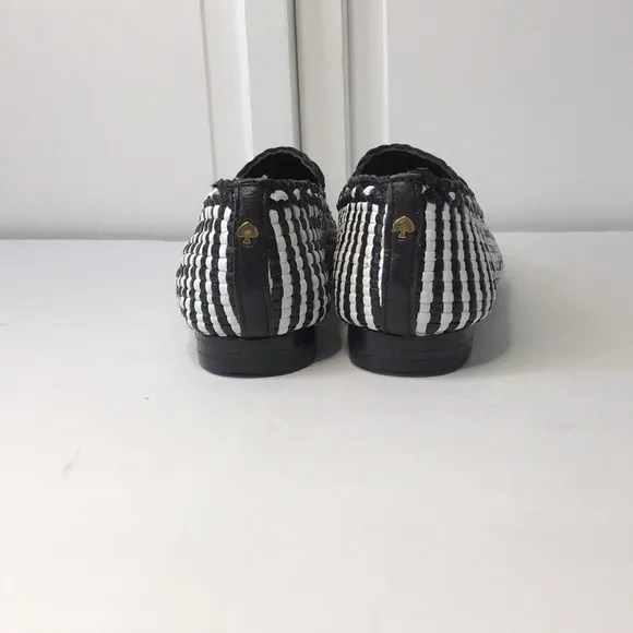 KATE SPADE Caylee Black Woven Nappa Leather Loafers Size 6