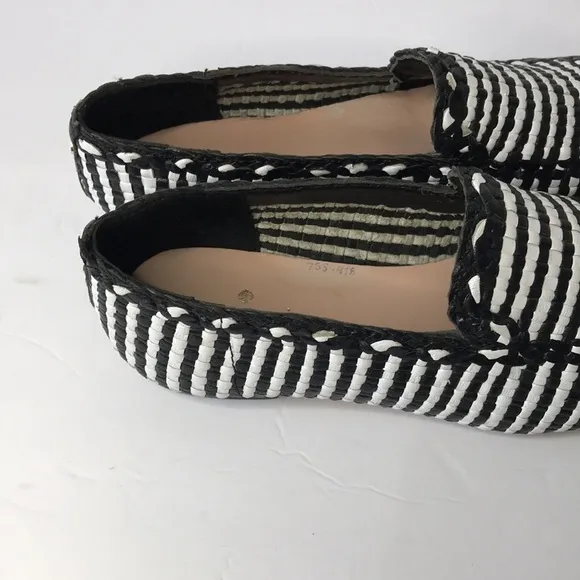 KATE SPADE Caylee Black Woven Nappa Leather Loafers Size 6