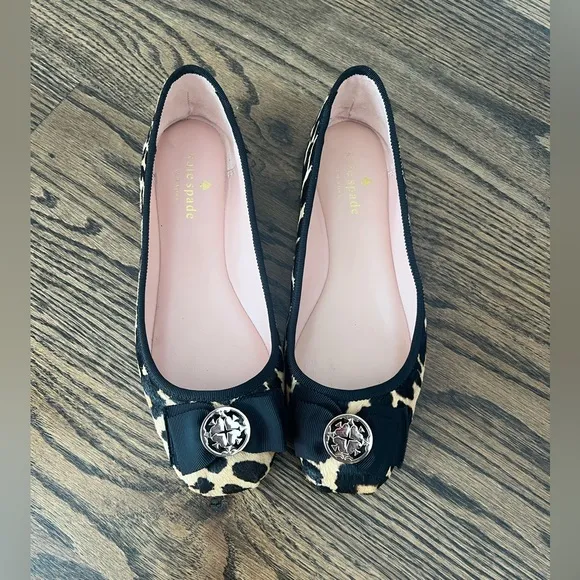 Kate Spade Cheetah Logo Flats Size 7.5