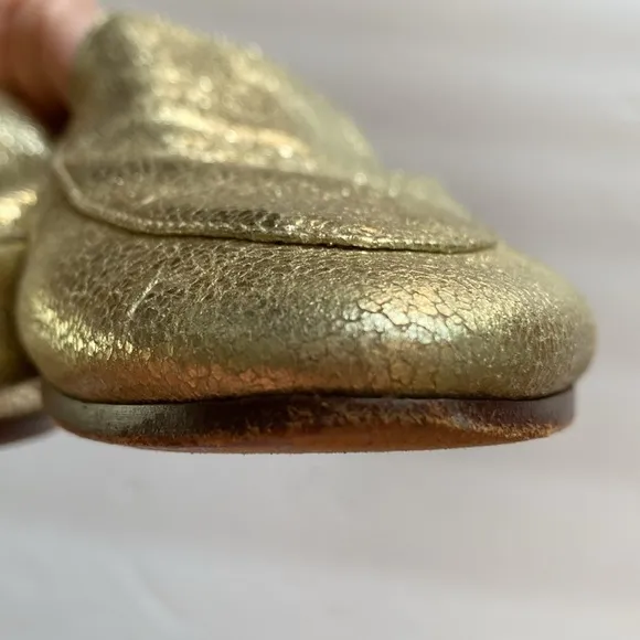 Kate Spade gold mules women’s 9.5 flats slides GUC