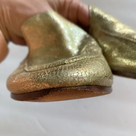 Kate Spade gold mules women’s 9.5 flats slides GUC