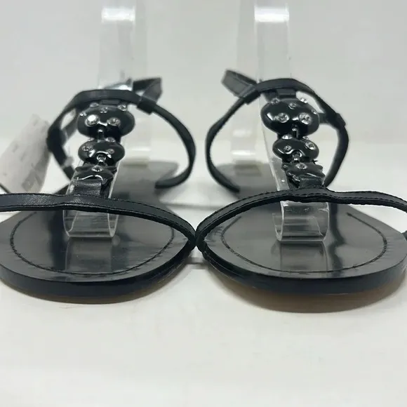 Kate Spade Leather Rhinestone Ankle Buckle T-Strap Sandals Embellishment 10 NWT