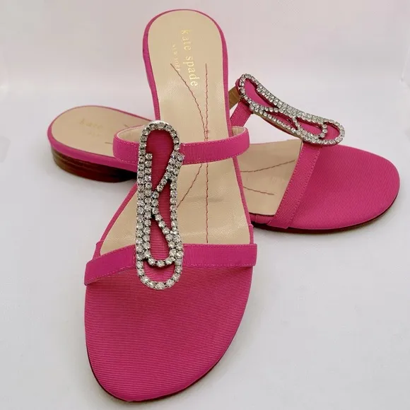 Kate Spade New York Rhinestone Embellished Slide Sandals, Pink 5