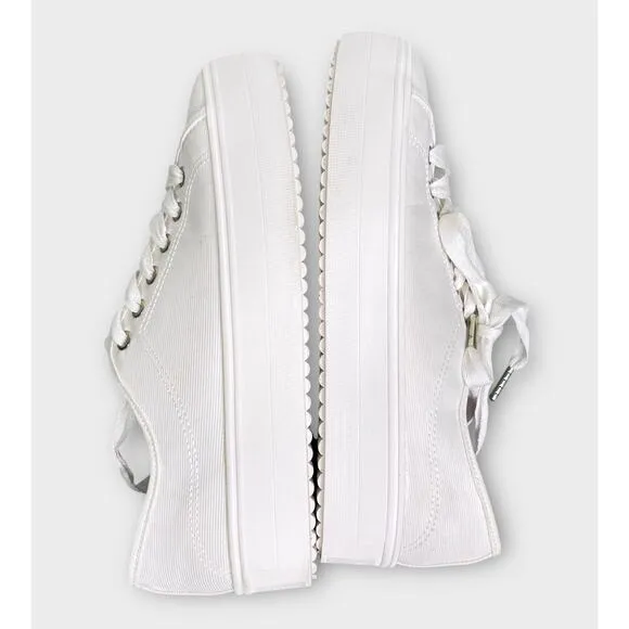 Kate Spade New York Serve White Canvas Lace Up Platform Sneakers