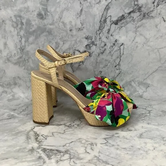 Kate Spade New York Sz 8B Bloom Lexie Orchid Platform Sandals Ankle Strap M31-8
