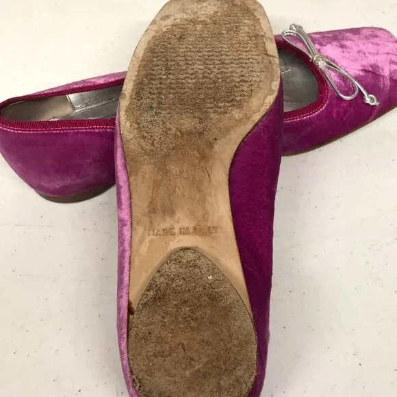 Kate Spade Pink Velvet Ballet Slippers  Ladies size 6.5  **