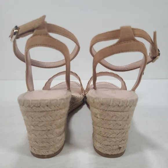 Kate Spade Tan Suede Leather Theodora Espadrille Wedge Sandals Women's 7.5