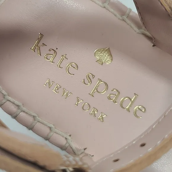Kate Spade Tan Suede Leather Theodora Espadrille Wedge Sandals Women's 7.5