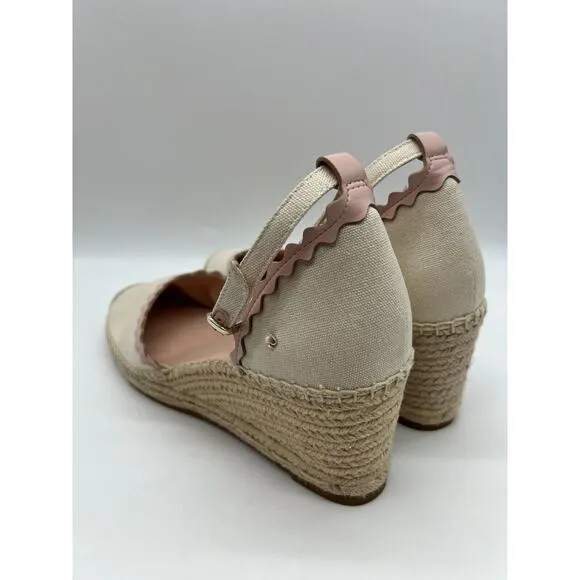 Kate Spade Thea Espadrilles Wedge Sandal Women's Ivory Canvas Size 10B🛒