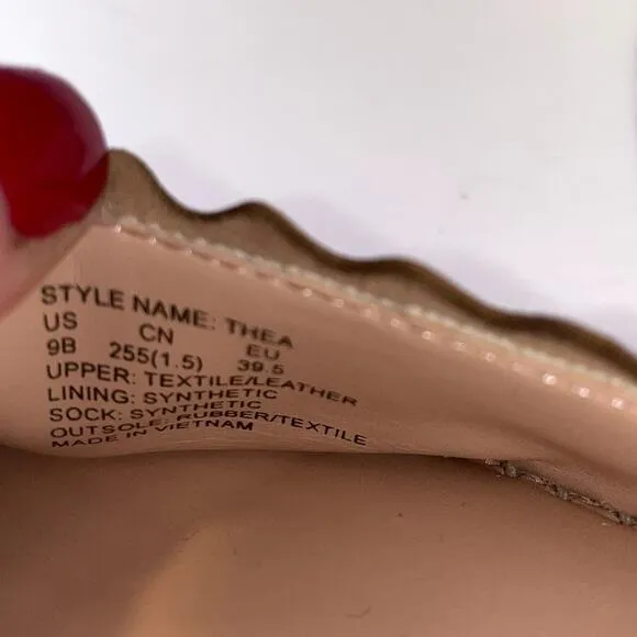 Kate Spade Thea Espadrilles Womens 9 Cream Pink Sandals Summer Vacation Resort
