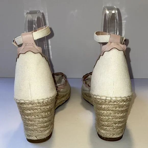 Kate Spade Thea Espadrilles Womens 9 Cream Pink Sandals Summer Vacation Resort