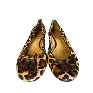Kate Spade Leopard Print Pony Hair Tassel Ballet Flats - Size 7.5