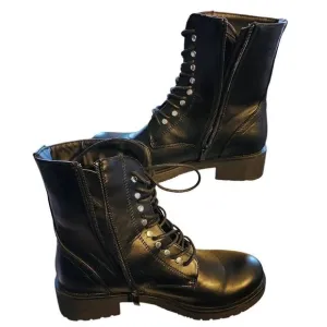 Katliu Women's Lace Up/Side Zip Ankle Combat Boots Size 6.5 (37)