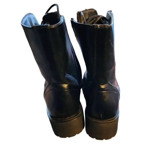 Katliu Women's Lace Up/Side Zip Ankle Combat Boots Size 6.5 (37)