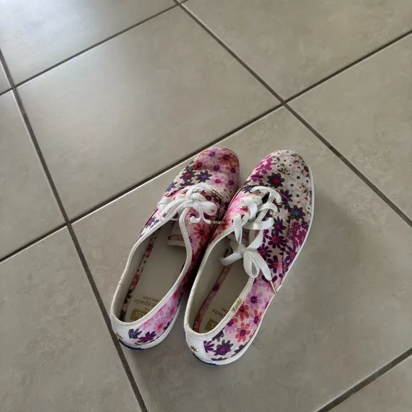 Keds Pink and Purple Sneakers Floral Canvas Low-Top